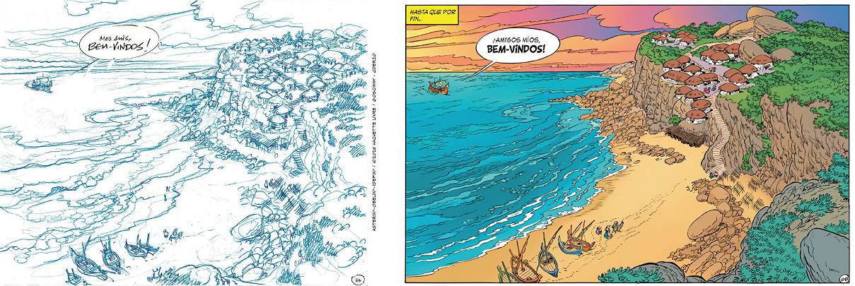 Antes y después — del boceto al color