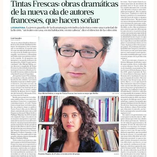 Tintas Frescas: obras dramáticas de la nueva ola de autores franceses, para hacernos soñar